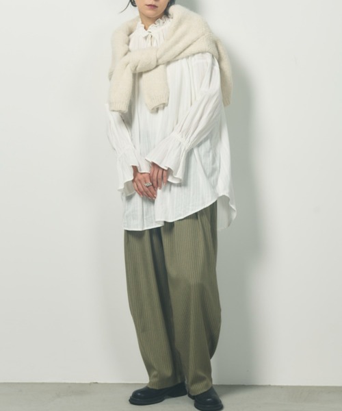 Libra Cue（リブラ キュー）の「スキッパーデザインカーディガン（カーディガン/ボレロ・レディース・ブラウン/グレー/アイボリー・FREE）」の8枚目の写真