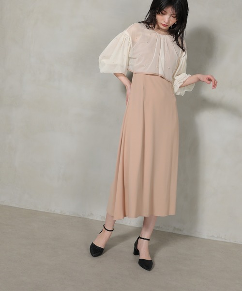 セール】パール付きチュールボレロ キャミワンピース 2点セット