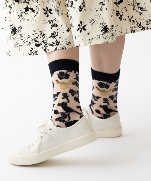 Jubilee(ジュビリー)の「シースルーソックス ウィリアムモリス柄(ソックス/靴下・レディース・その他5/その他1/その他2/その他3/その他4・FREE)」の5枚目の写真