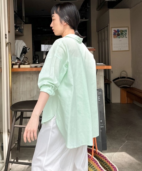 Doux archives（ドゥアルシーヴ）の「コットンリネンシャツ（シャツ/ブラウス・レディース・グレー/オフホワイト/ミント/ピンク・FREE）」の16枚目の写真