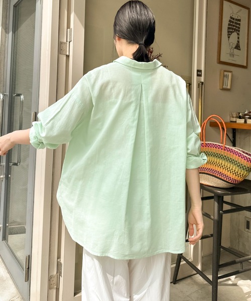 Doux archives（ドゥアルシーヴ）の「コットンリネンシャツ（シャツ/ブラウス・レディース・グレー/オフホワイト/ミント/ピンク・FREE）」の20枚目の写真