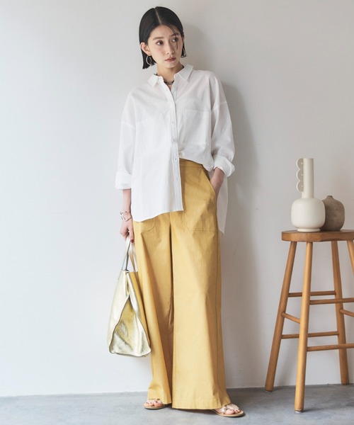 Doux archives（ドゥアルシーヴ）の「コットンリネンシャツ（シャツ/ブラウス・レディース・グレー/オフホワイト/ミント/ピンク・FREE）」の21枚目の写真