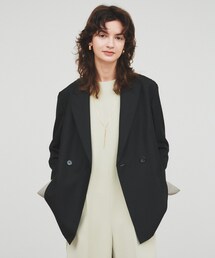 【セットアップ／手洗い可】ポイントカラーテーラードジャケット