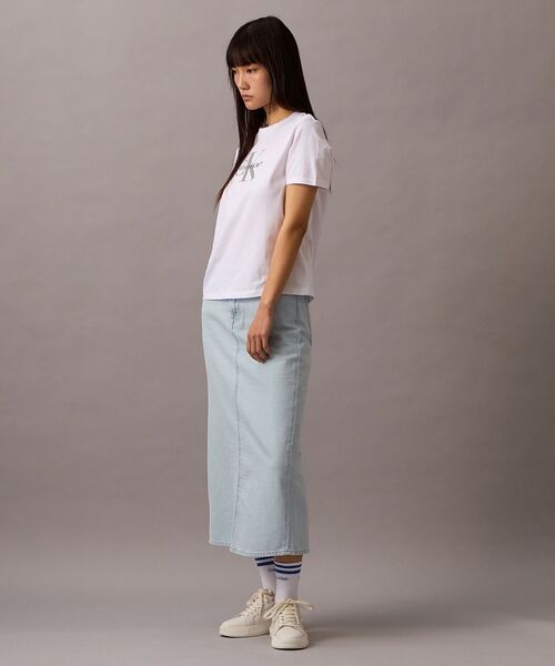 Calvin Klein（カルバン・クライン）の「クラッシック モノロゴ クルーネック Tシャツ（Tシャツ/カットソー・レディース・ホワイト/ブラック/グレー・L/M/S/XS）」の15枚目の写真