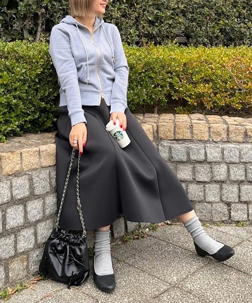 aquagarage（アクアガレージ）の「ダブルジップベーシックパーカー（パーカー・レディース・ライトグレー/ブラック/チャコール/オフホワイト・M1/L2/M2/L1）」の18枚目の写真