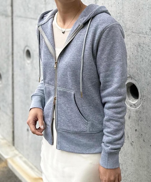 aquagarage（アクアガレージ）の「ダブルジップベーシックパーカー（パーカー・レディース・ライトグレー/ブラック/チャコール/オフホワイト・M1/L2/M2/L1）」の14枚目の写真