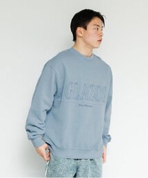 GLAZOS | 【大人向けサイズあり】【しっかり・毛玉になりにくい】ピグメント・アップリケトレーナー(スウェット)