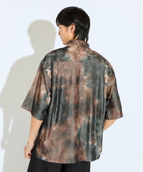 Lui's(ルイス)の「【Neucon/ニューコン】 ペイントデザイン7分袖オーバーシャツ(シャツ/ブラウス・メンズ・ブラック/ブラウン・1/2)」の14枚目の写真