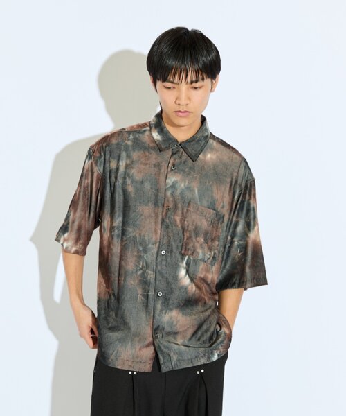 Lui's(ルイス)の「【Neucon/ニューコン】 ペイントデザイン7分袖オーバーシャツ(シャツ/ブラウス・メンズ・ブラック/ブラウン・1/2)」の15枚目の写真