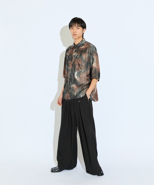 Lui's(ルイス)の「【Neucon/ニューコン】 ペイントデザイン7分袖オーバーシャツ(シャツ/ブラウス・メンズ・ブラック/ブラウン・1/2)」の20枚目の写真