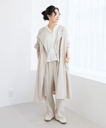 le.coeur blanc | タンブラーオックスロングブルゾンコート(ノーカラーコート)