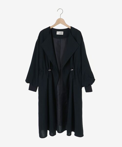 le.coeur blanc（ルクールブラン）の「タンブラーオックスロングブルゾンコート（ノーカラーコート・レディース・グレイッシュベージュ/ネイビー・38）」の3枚目の写真