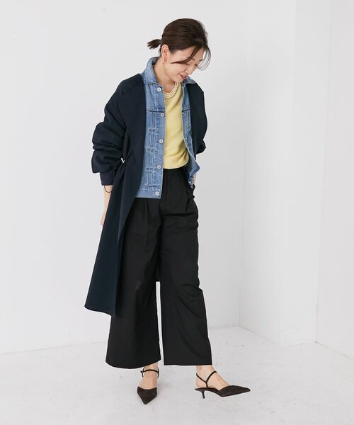 le.coeur blanc（ルクールブラン）の「タンブラーオックスロングブルゾンコート（ノーカラーコート・レディース・グレイッシュベージュ/ネイビー・38）」の17枚目の写真