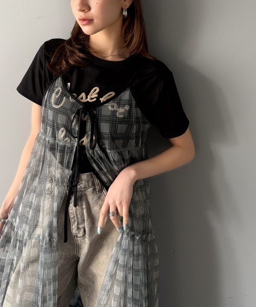 セール】【mily bilet】大人の甘さを引き立てる。チェックチュール