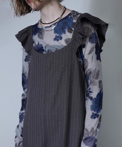 ROSE BUD（ローズバッド）の「(CREOLME)ピンストライプサロペット（サロペット/オーバーオール・レディース・ネイビー/グレー・S/M）」の18枚目の写真