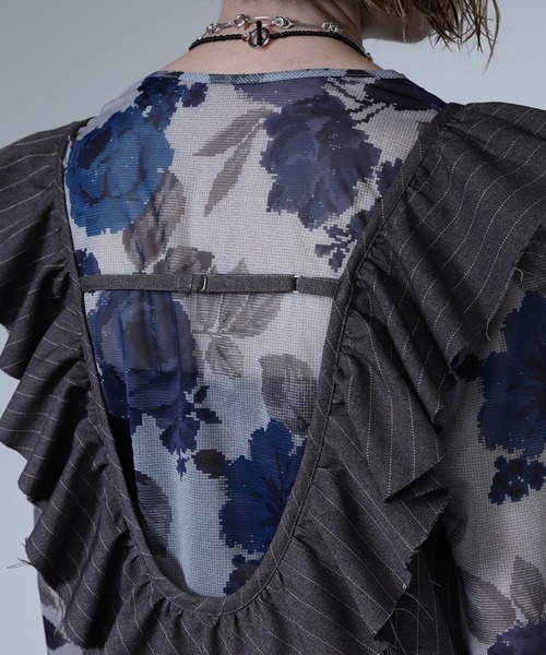 ROSE BUD（ローズバッド）の「(CREOLME)ピンストライプサロペット（サロペット/オーバーオール・レディース・ネイビー/グレー・S/M）」の15枚目の写真