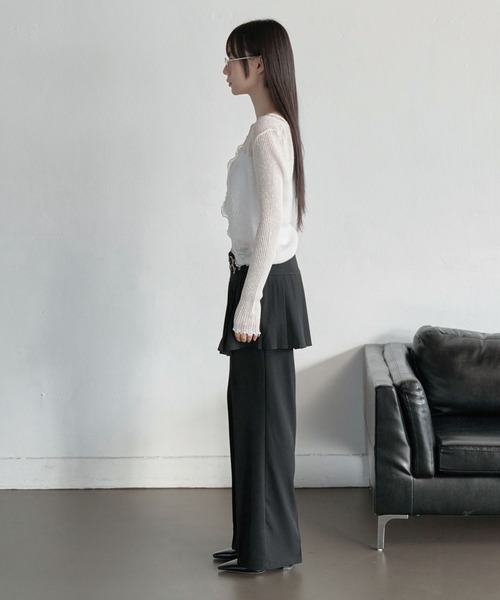 セール】レトロフレンチフリルレースシースルー カーディガン