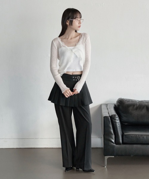 579 フランスアンティーク 美しいレースのカーディガン ボレロ 美品 パリ セール】レディース パール風ボタンの花柄レースカーディガン