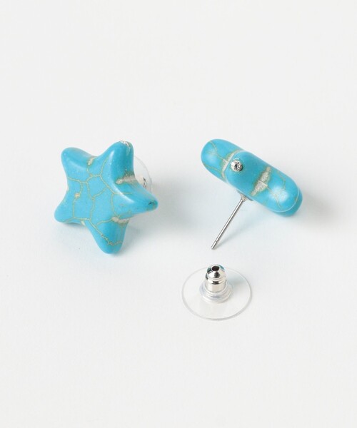 Ray BEAMS（レイビームス）の「スター ターコイズ ピアス（ピアス（両耳用）・レディース・ロイヤルブルー・ONE SIZE）」の2枚目の写真