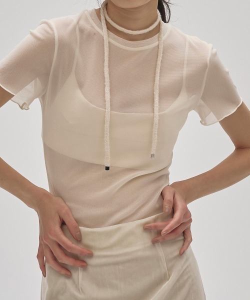 TODAYFUL（トゥデイフル）の「TODAYFUL　Knit Ribbon Choker ニットリボンチョーカー/12520905（チョーカー・レディース・キナリ/チョコ/グレー・ONE SIZE）」の4枚目の写真