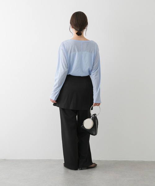 SENSE OF PLACE by URBAN RESEARCH（センスオブプレイスバイアーバンリサーチ）の「ルーズロゴシアーT（Tシャツ/カットソー・レディース・オフホワイト/チャコールグレー/ライトブルー・ONE）」の10枚目の写真