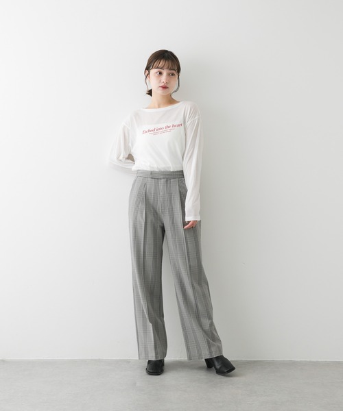 SENSE OF PLACE by URBAN RESEARCH（センスオブプレイスバイアーバンリサーチ）の「ルーズロゴシアーT（Tシャツ/カットソー・レディース・オフホワイト/チャコールグレー/ライトブルー・ONE）」の14枚目の写真