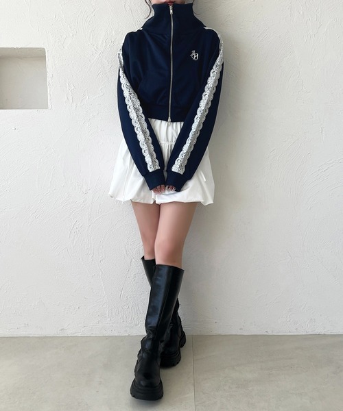 apres jour(アプレジュール)の「オフショルレーストラックジャケット(ジャージ・レディース・ネイビー/ブラック/アイボリー・X-LARGE/フリー)」の17枚目の写真