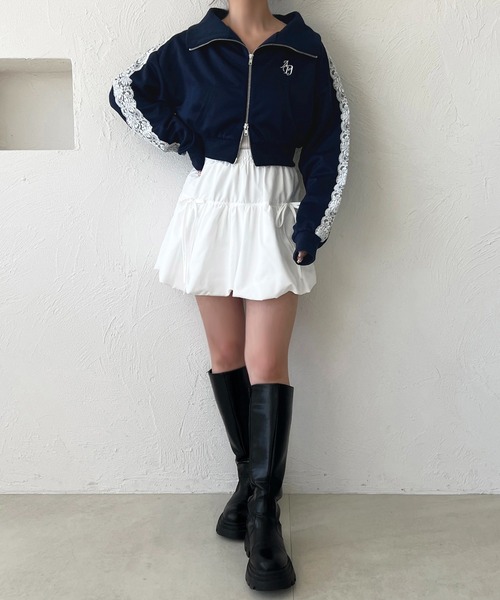 apres jour(アプレジュール)の「オフショルレーストラックジャケット(ジャージ・レディース・ネイビー/ブラック/アイボリー・X-LARGE/フリー)」の18枚目の写真