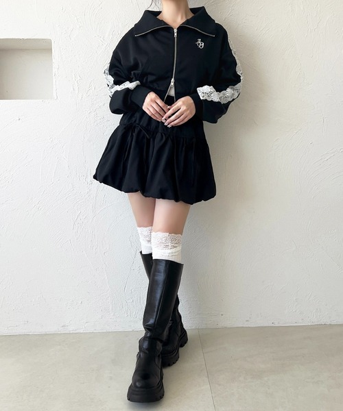 apres jour(アプレジュール)の「オフショルレーストラックジャケット(ジャージ・レディース・ネイビー/ブラック/アイボリー・X-LARGE/フリー)」の11枚目の写真
