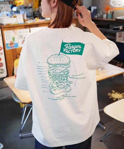 FREAK'S STORE(フリークスストア)の「限定展開 Burger Factory×FREAK'S STORE/バーガーファクトリー 別注 ビッグシルエット バックプリント クルーネックTシャツ(Tシャツ/カットソー・メンズ・ブラック/ホワイト/ブラウン/アッシュグレー・LARGE/MEDIUM/SMALL)」の18枚目の写真