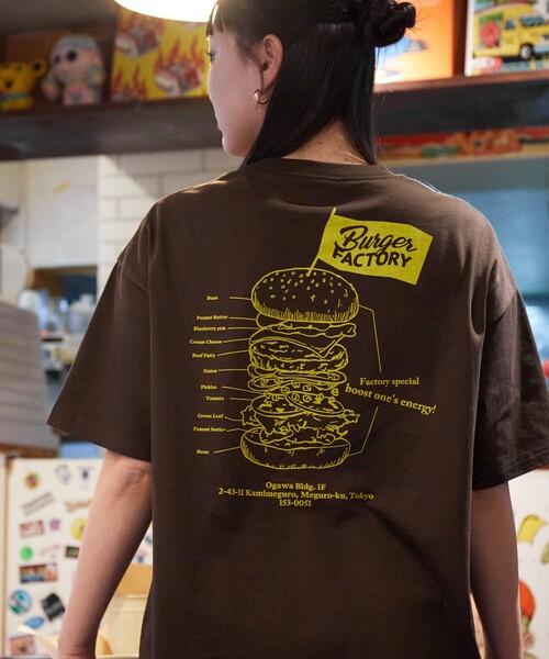 FREAK'S STORE(フリークスストア)の「限定展開 Burger Factory×FREAK'S STORE/バーガーファクトリー 別注 ビッグシルエット バックプリント クルーネックTシャツ(Tシャツ/カットソー・メンズ・ブラック/ホワイト/ブラウン/アッシュグレー・LARGE/MEDIUM/SMALL)」の5枚目の写真