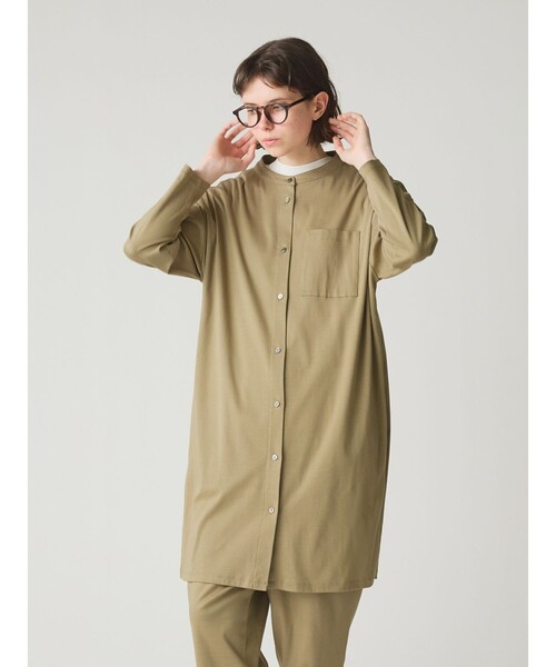 MidiUmi(ミディウミ)の「MidiUmi HOME ロングシャツ(シャツ/ブラウス・レディース・カーキ/ブラック・FREE)」の6枚目の写真