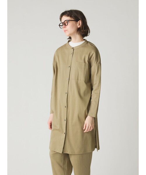 MidiUmi(ミディウミ)の「MidiUmi HOME ロングシャツ(シャツ/ブラウス・レディース・カーキ/ブラック・FREE)」の7枚目の写真