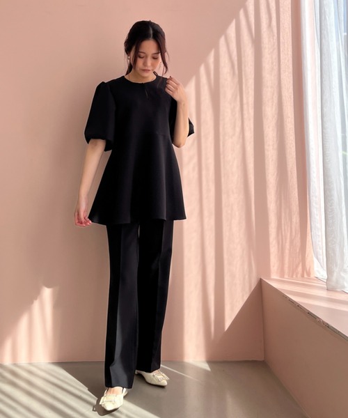 ブラウス シャツ 「ZOZO限定」バルーンスリーブwブルジップペプラムシャツブルゾン／balloon sleeve w zip peplum shir ZOZO限定】バルーンスリーブwブルジップペプラムシャツブルゾン