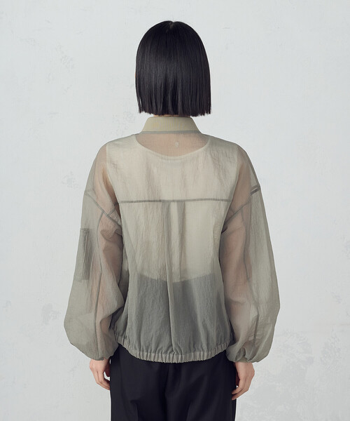 COMME CA ISM（コムサイズム）の「シアー リップストップMA-1 ブルゾン（ブルゾン・レディース・ブラック/カーキ・MEDIUM/LARGE）」の7枚目の写真