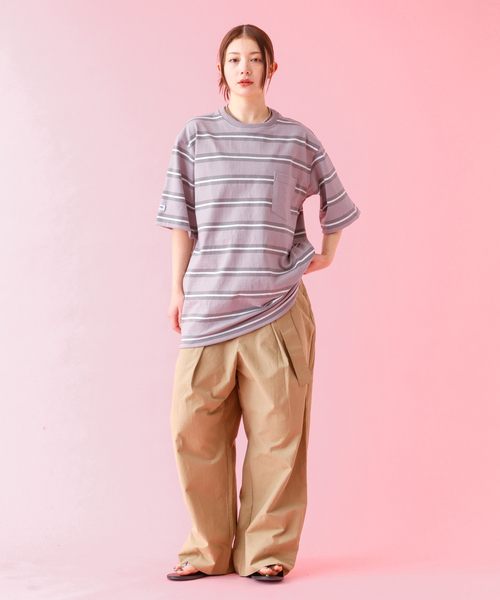 Barbarian(バーバリアン)の「【BARBARIAN / バーバリアン】XSE-16 17 Light Weight Pocket Crew Neck/半袖/ボーダー/ユニセックス【WEB限定】(Tシャツ/カットソー・メンズ・グレー/ネイビー・S/M/L/XL)」の20枚目の写真