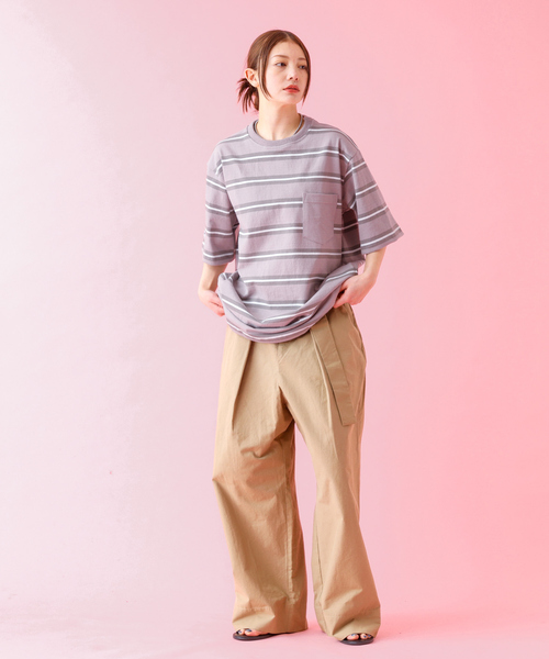 Barbarian(バーバリアン)の「【BARBARIAN / バーバリアン】XSE-16 17 Light Weight Pocket Crew Neck/半袖/ボーダー/ユニセックス【WEB限定】(Tシャツ/カットソー・メンズ・グレー/ネイビー・S/M/L/XL)」の19枚目の写真