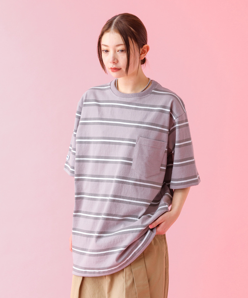 Barbarian(バーバリアン)の「【BARBARIAN / バーバリアン】XSE-16 17 Light Weight Pocket Crew Neck/半袖/ボーダー/ユニセックス【WEB限定】(Tシャツ/カットソー・メンズ・グレー/ネイビー・S/M/L/XL)」の18枚目の写真