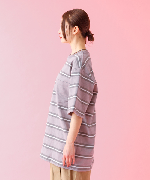 Barbarian(バーバリアン)の「【BARBARIAN / バーバリアン】XSE-16 17 Light Weight Pocket Crew Neck/半袖/ボーダー/ユニセックス【WEB限定】(Tシャツ/カットソー・メンズ・グレー/ネイビー・S/M/L/XL)」の15枚目の写真