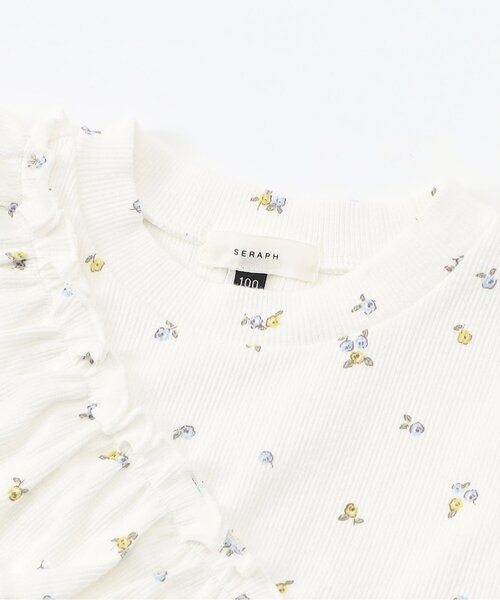 Seraph（セラフ）の「【ジュニア対応】リブフリル半袖トップス（Tシャツ/カットソー・キッズ・ピンク/ネイビー/オフホワイト・80/90/100/110/120/130/140）」の10枚目の写真