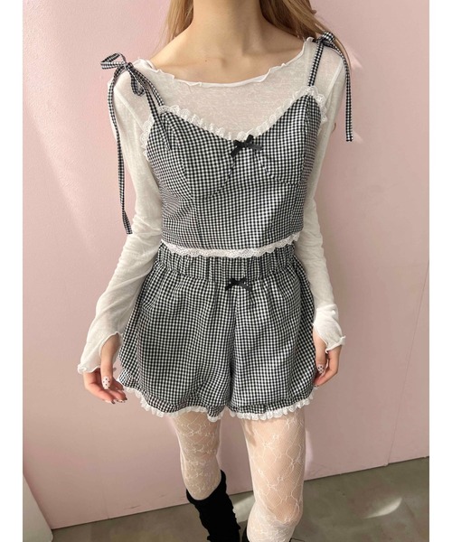 PHILLY(フィリー)の「【PHILLY】ショルダーリボンビスチェ(Tシャツ/カットソー・レディース・ブラック/レッド/ホワイト・FREE)」の13枚目の写真