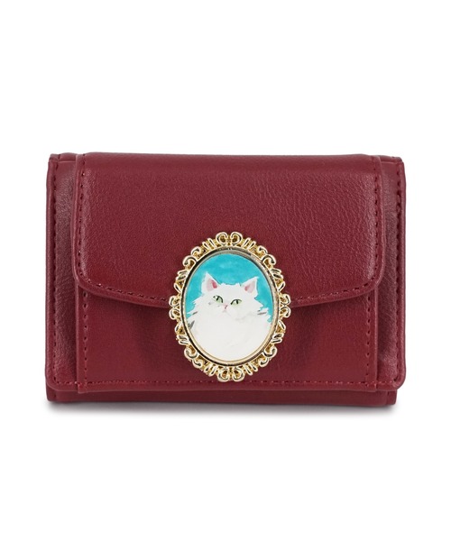 PAUL & JOE ACCESSOIRES(ポールアンドジョーアクセソワ)の「ポール & ジョー アクセソワ ミニ財布 <キャット・ブローチ>(財布・レディース・レッド/グリーン/ブラック・FREE)」の3枚目の写真