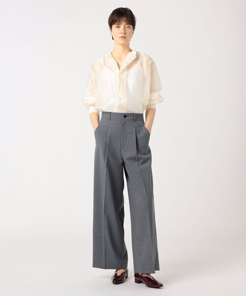 ストレッチトロピカル ハイウエストパンツ（スラックス