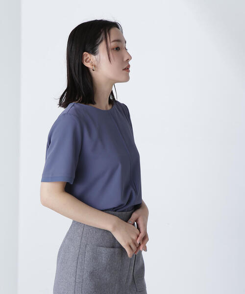 ナチュラルビューティー　スーツ　ブラウス スリットネックTブラウス 24AW | ナチュラルビューティー