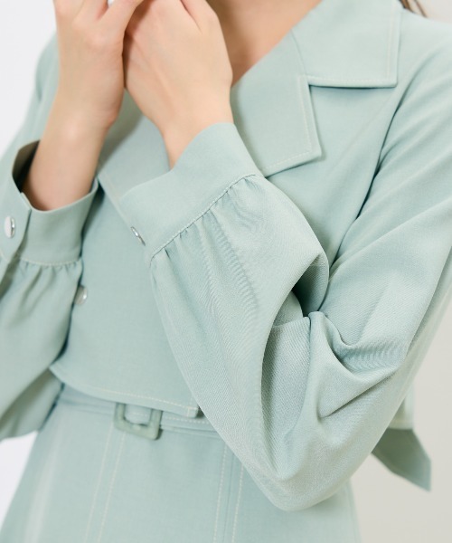 AND COUTURE(アンドクチュール)の「トレンチライクアンサンブルワンピース(セットアップ・レディース・ベージュ/ネイビー/オレンジ/グリーン・FREE)」の6枚目の写真