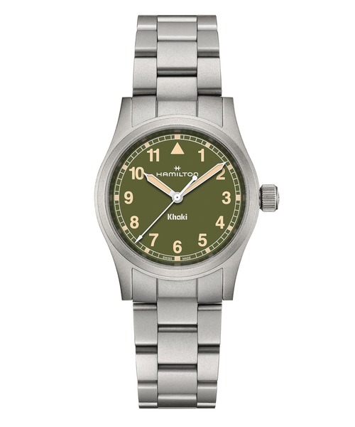 HAMILTON（ハミルトン）の「HAMILTON [ハミルトン] 腕時計 Khaki Field （カーキ フィールド）  クオーツ 33MM グリーン×シルバー（アナログ腕時計・レディース・グリーン・FREE）」の6枚目の写真