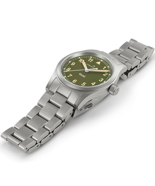 HAMILTON（ハミルトン）の「HAMILTON [ハミルトン] 腕時計 Khaki Field （カーキ フィールド）  クオーツ 33MM グリーン×シルバー（アナログ腕時計・レディース・グリーン・FREE）」の4枚目の写真