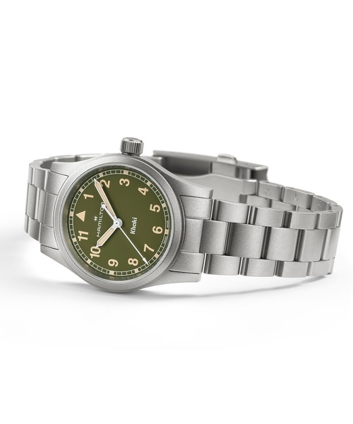 HAMILTON（ハミルトン）の「HAMILTON [ハミルトン] 腕時計 Khaki Field （カーキ フィールド）  クオーツ 33MM グリーン×シルバー（アナログ腕時計・レディース・グリーン・FREE）」の5枚目の写真