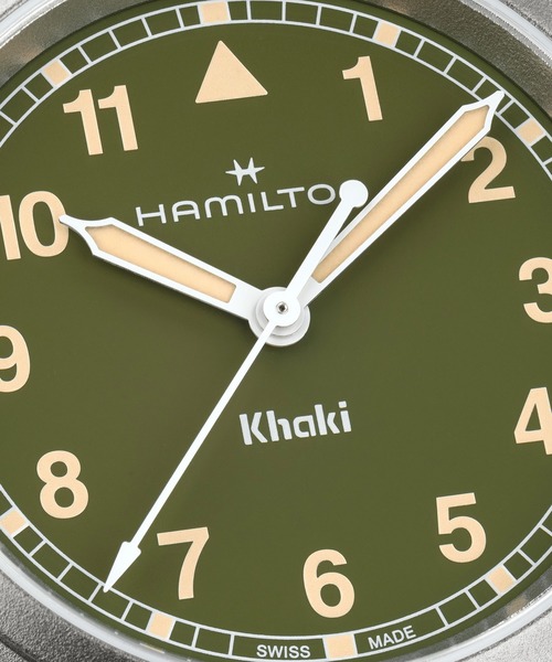 HAMILTON（ハミルトン）の「HAMILTON [ハミルトン] 腕時計 Khaki Field （カーキ フィールド）  クオーツ 33MM グリーン×シルバー（アナログ腕時計・レディース・グリーン・FREE）」の3枚目の写真