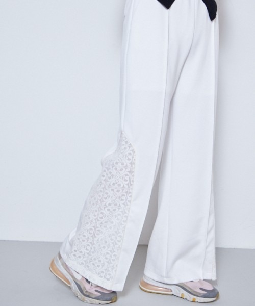 Muel Chic(ミュエルシック)の「Lizy lace pants リジーレースパンツ(スウェットパンツ・レディース・ホワイト・FREE)」の4枚目の写真